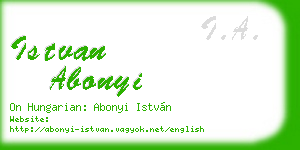 istvan abonyi business card