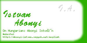 istvan abonyi business card